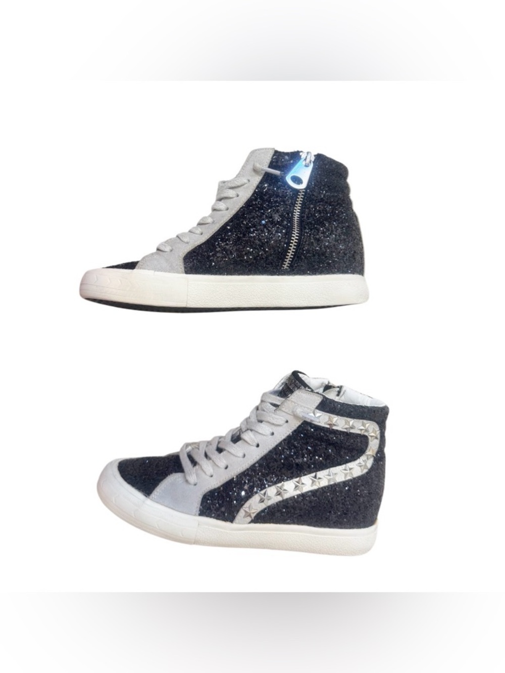 VINTAGE HAVANA Leona glitter high top sneakers women’s tennis shoes size 6 - Picture 5 of 17